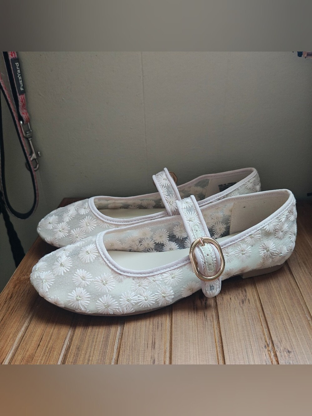 Report Floral Sheer Mary Jane Flats in Pink & White
